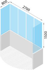 Балкон дома серии КОПЭ: схема безрамного остекления