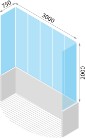 Балкон типовой сталинки: схема безрамного остекления